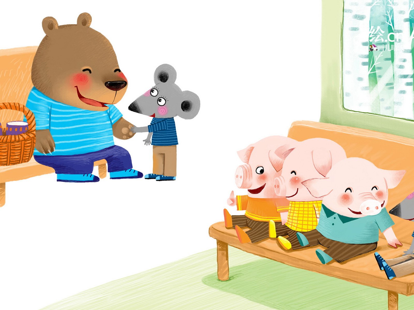 画儿晴天,童趣,手绘