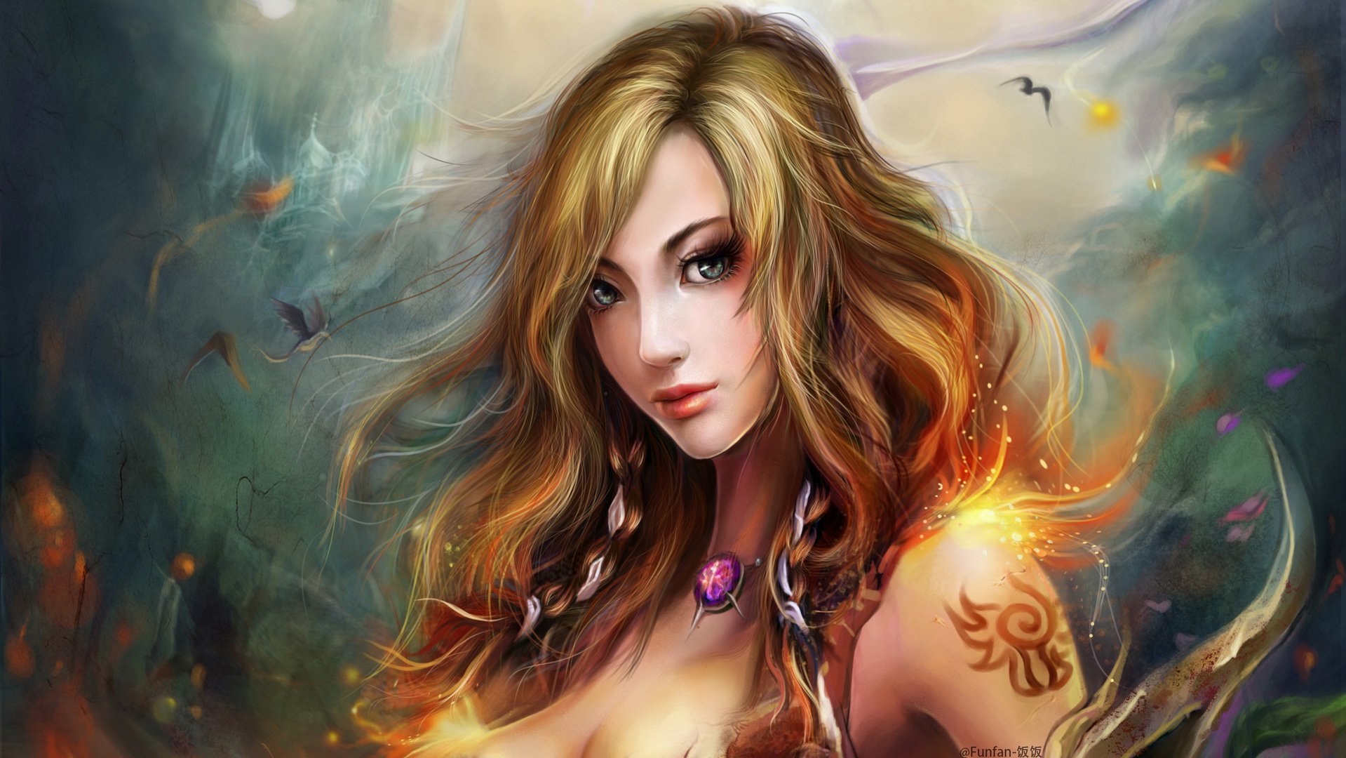 炫酷,另类,个性,简约,手绘,女孩,funfan