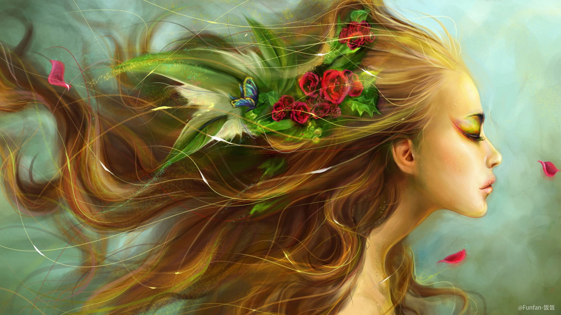 炫酷,另类,个性,简约,手绘,女孩,funfan