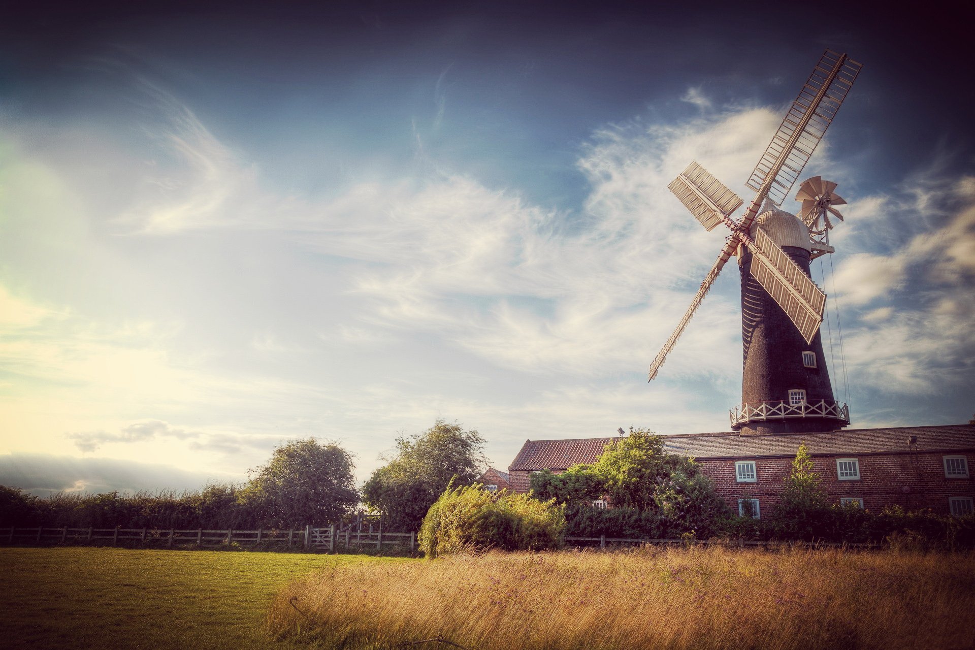 风景,自然风光,风车,唯美,意境,田园