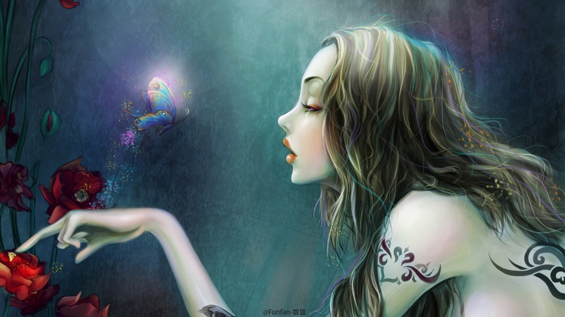 炫酷,另类,个性,简约,手绘,女孩,funfan