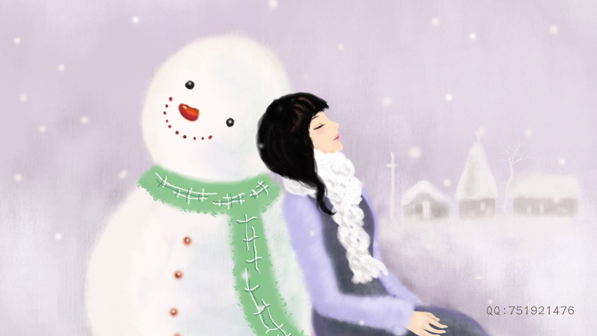 梦里飞插画,女孩,梦幻