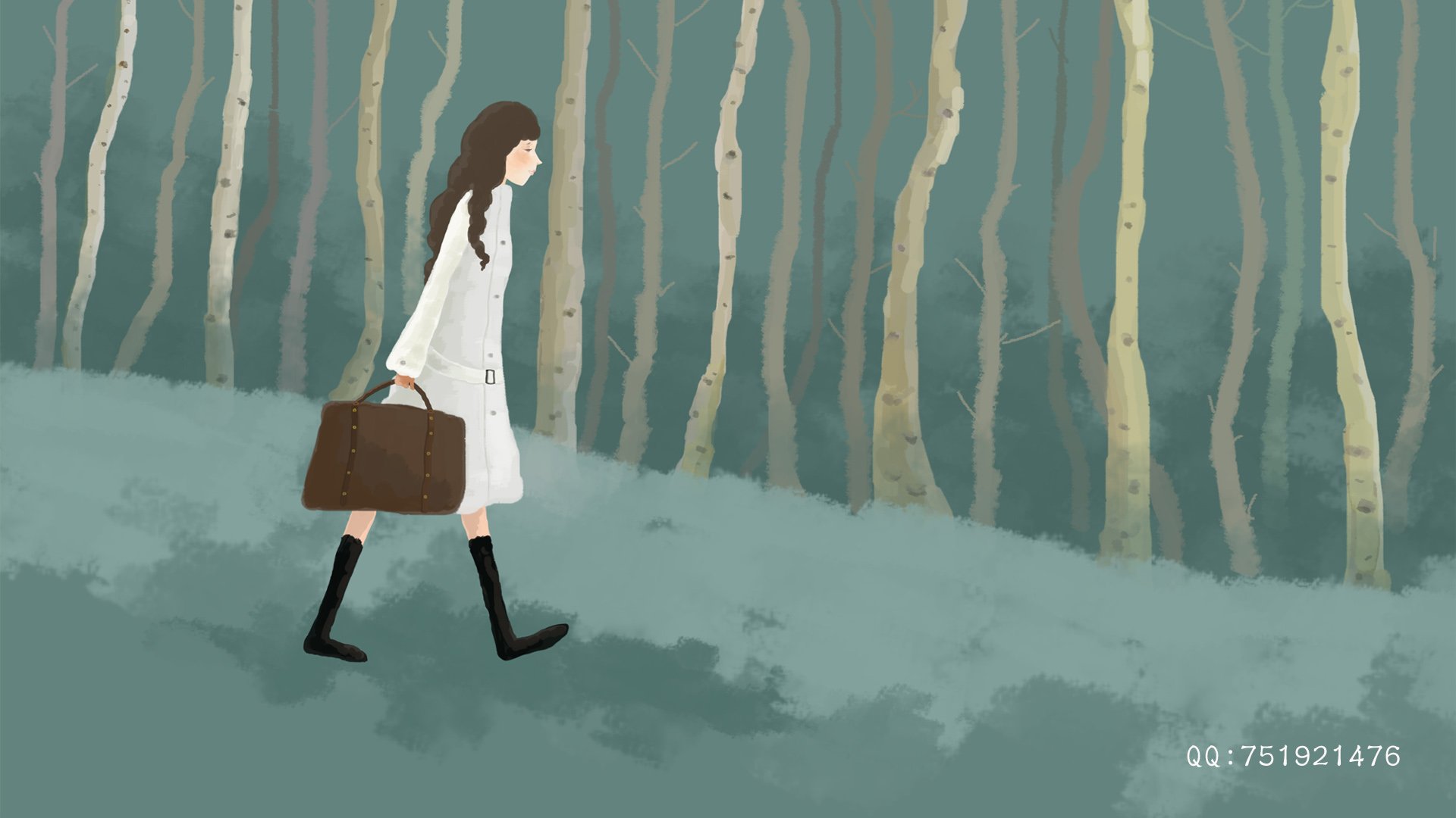 梦里飞插画,女孩,梦幻