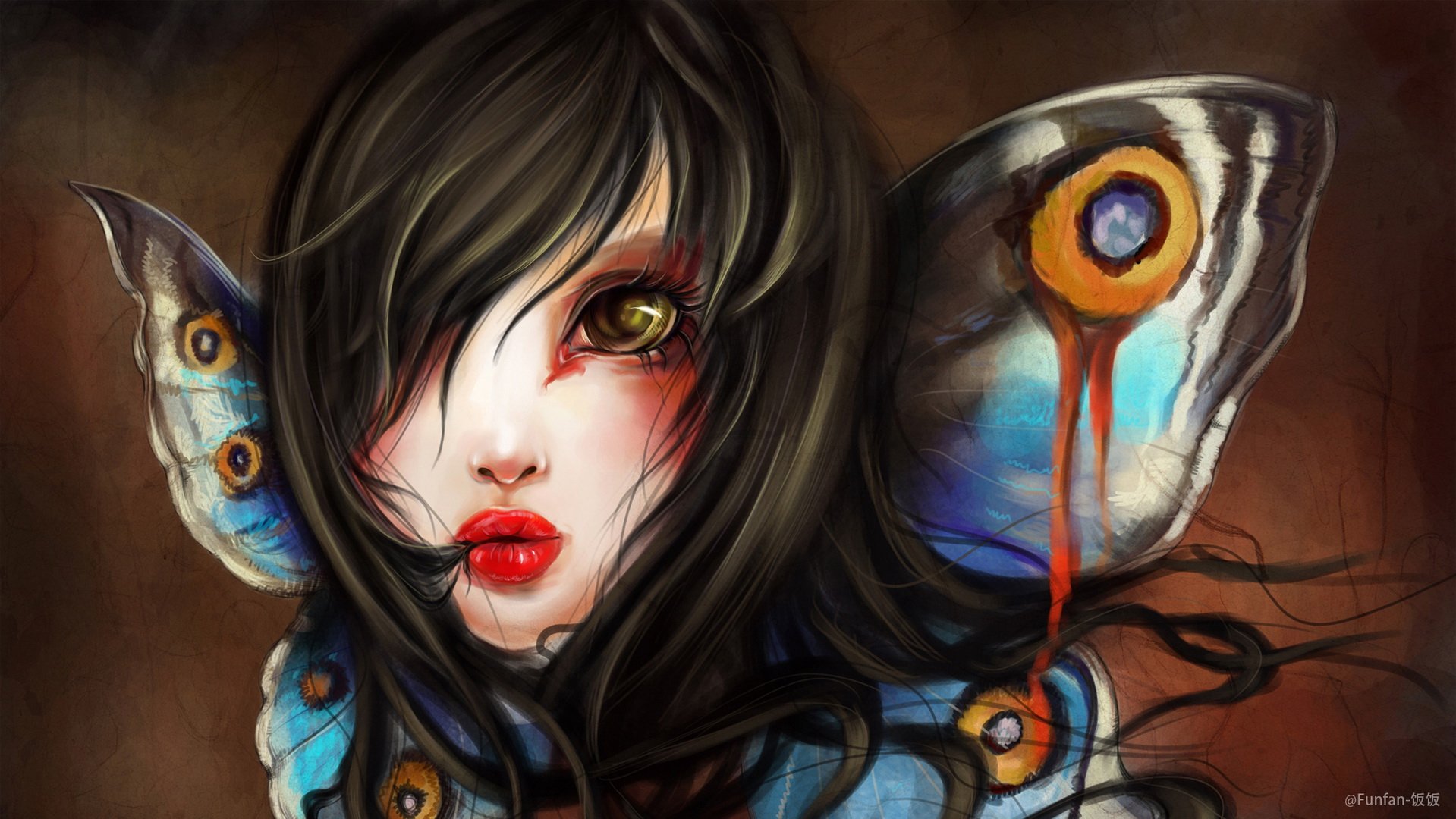 炫酷,另类,个性,简约,手绘,女孩,funfan