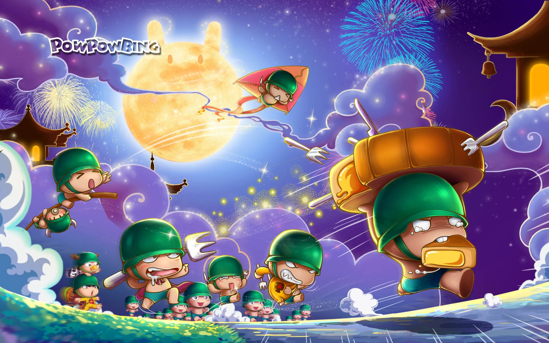 炮炮兵,中秋节,节日,祝福