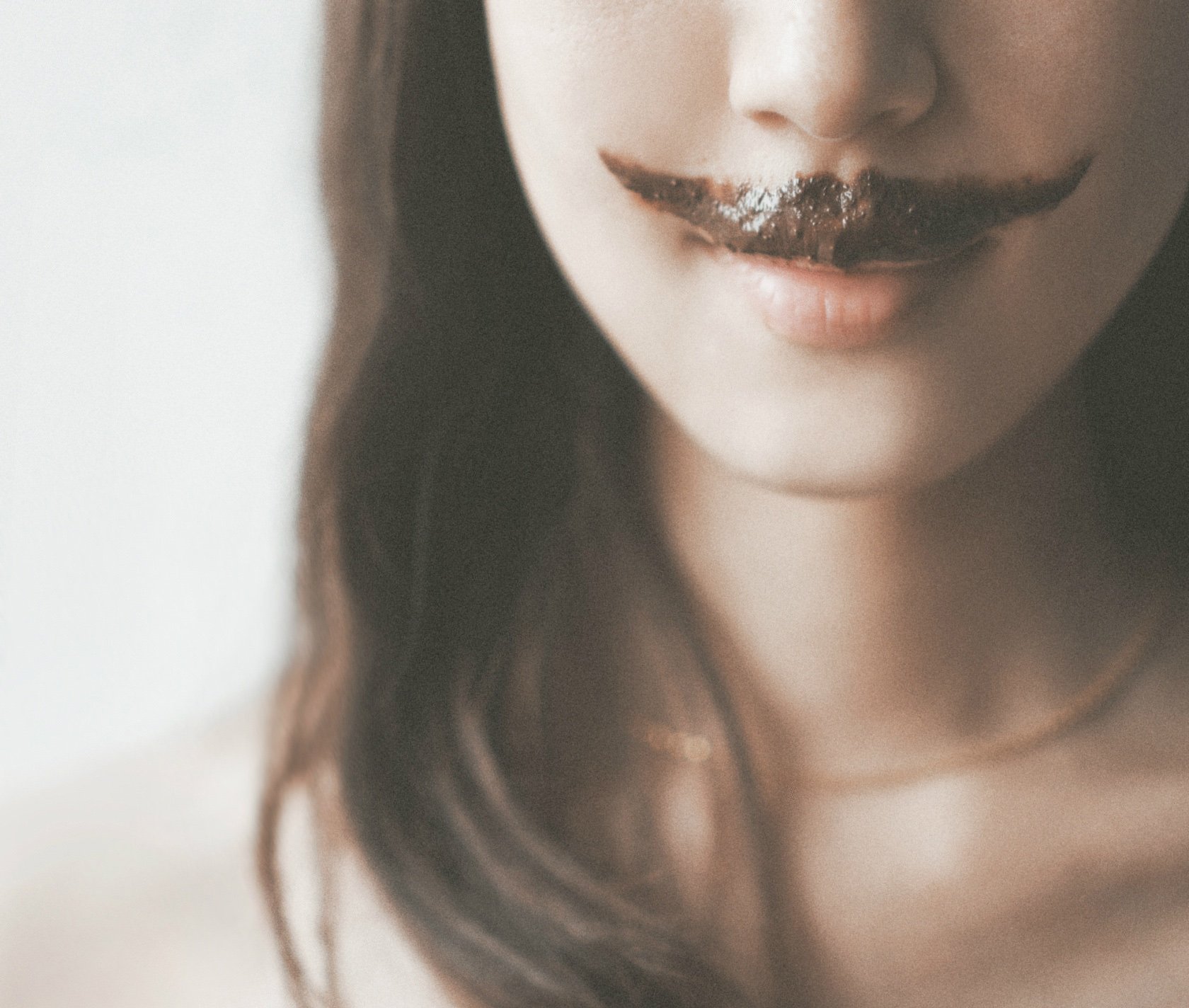 女孩,小胡子,可爱,温馨