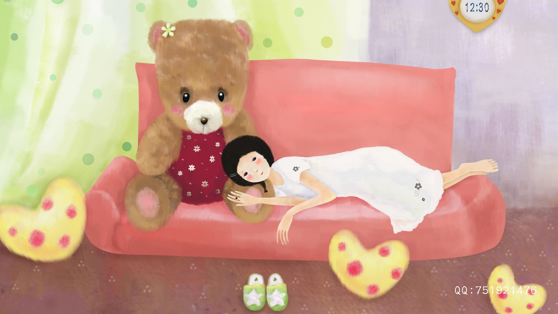 梦里飞插画,女孩,梦幻