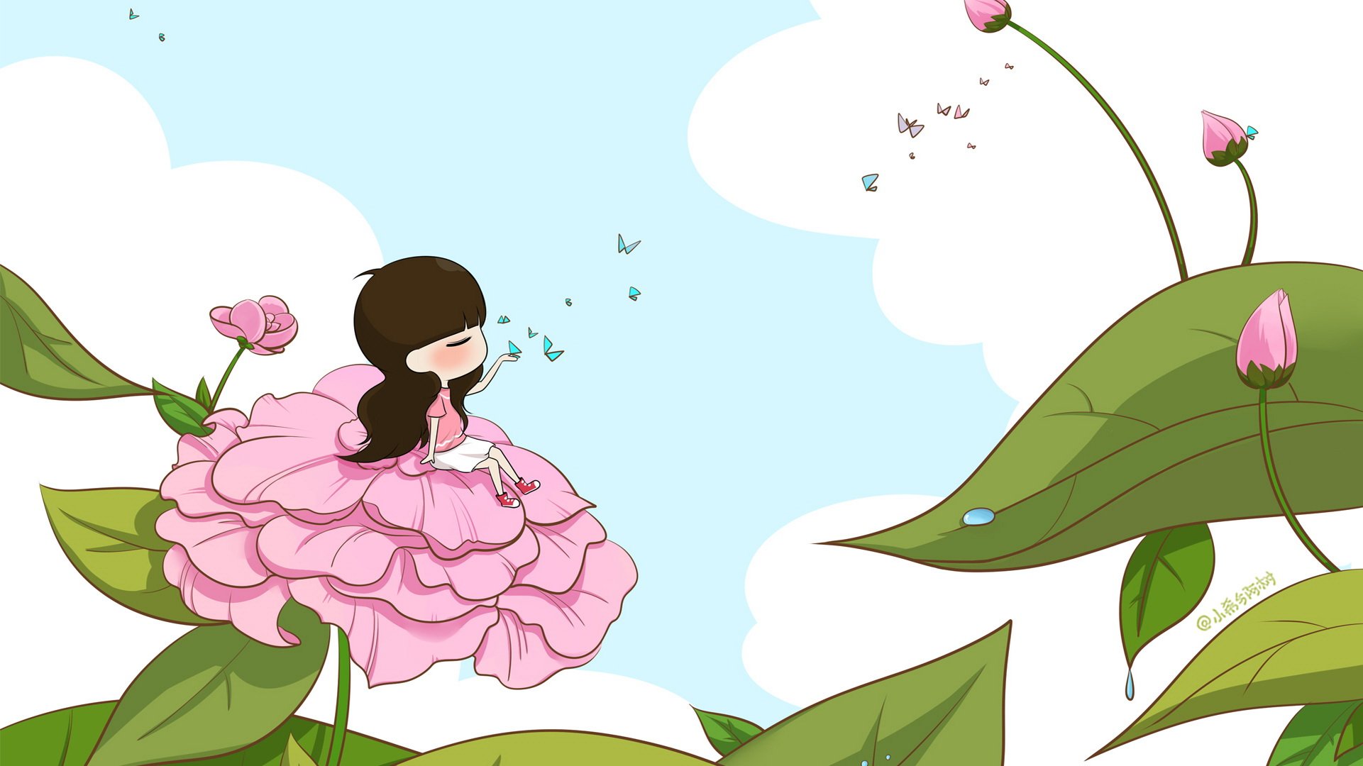 小希和阿树,卡通,手绘,可爱,爱情