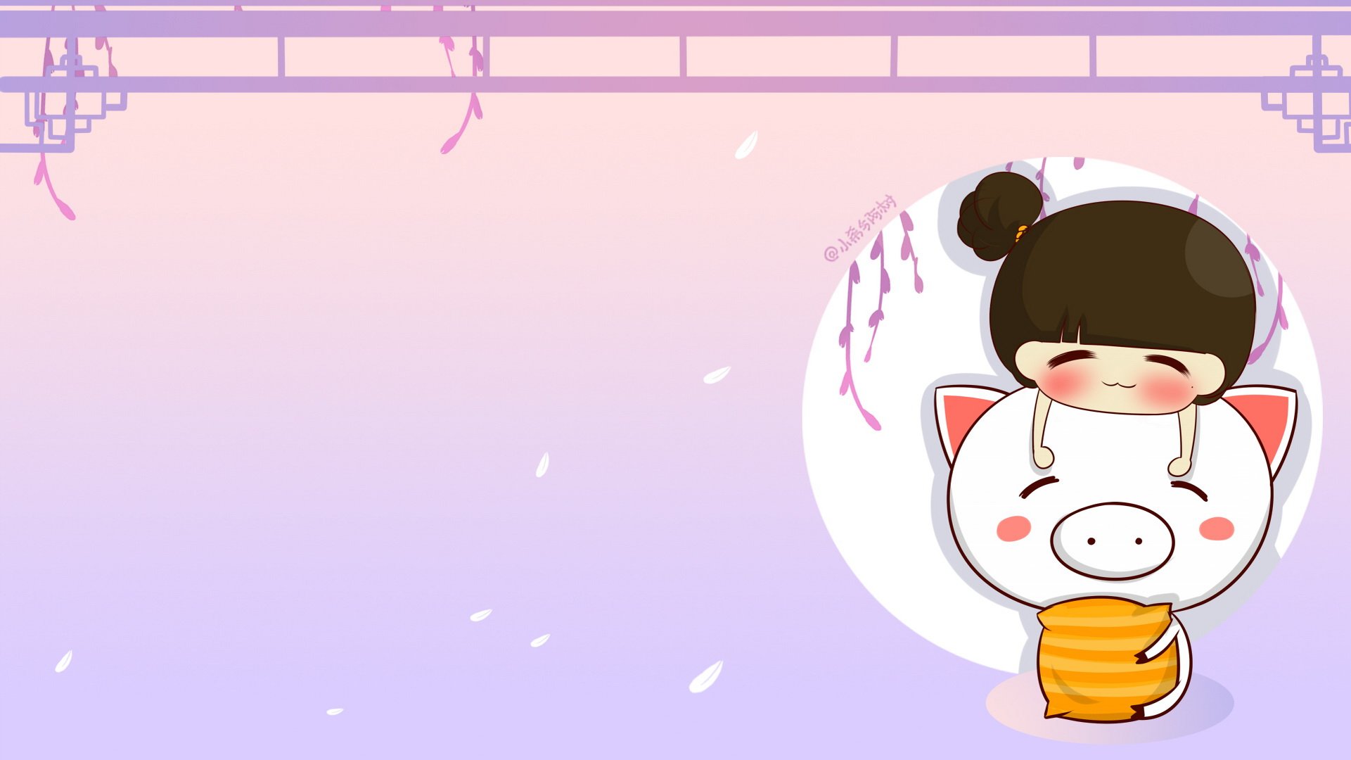 小希和阿树,卡通,手绘,可爱,爱情