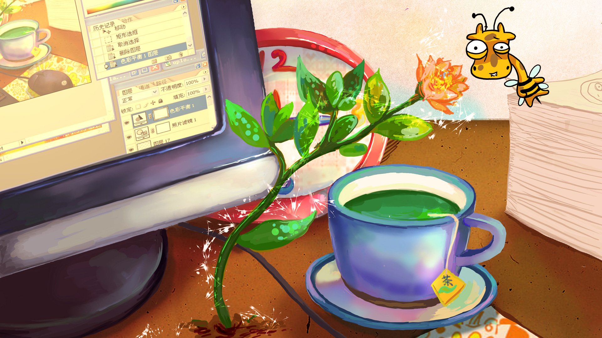 迷雾中的但丁,长颈鹿