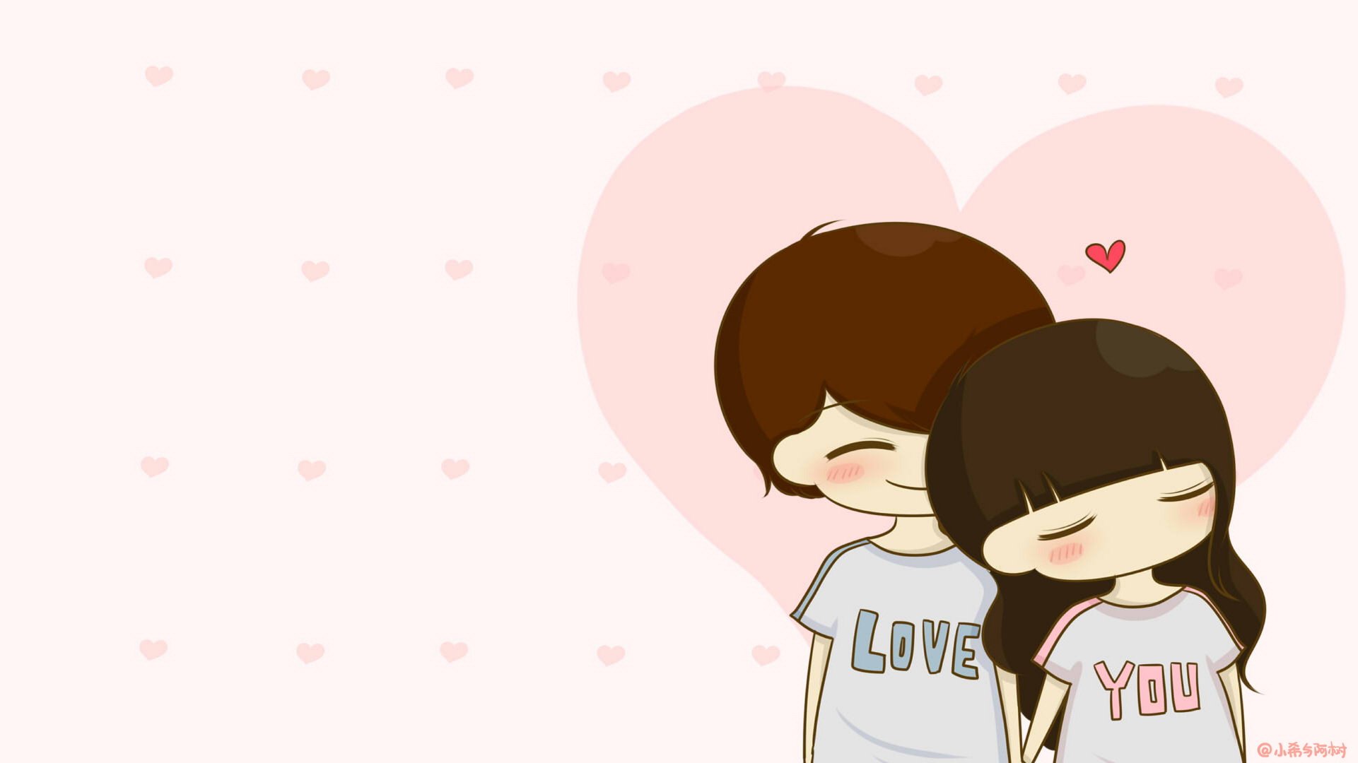 小希和阿树,卡通,手绘,可爱,爱情