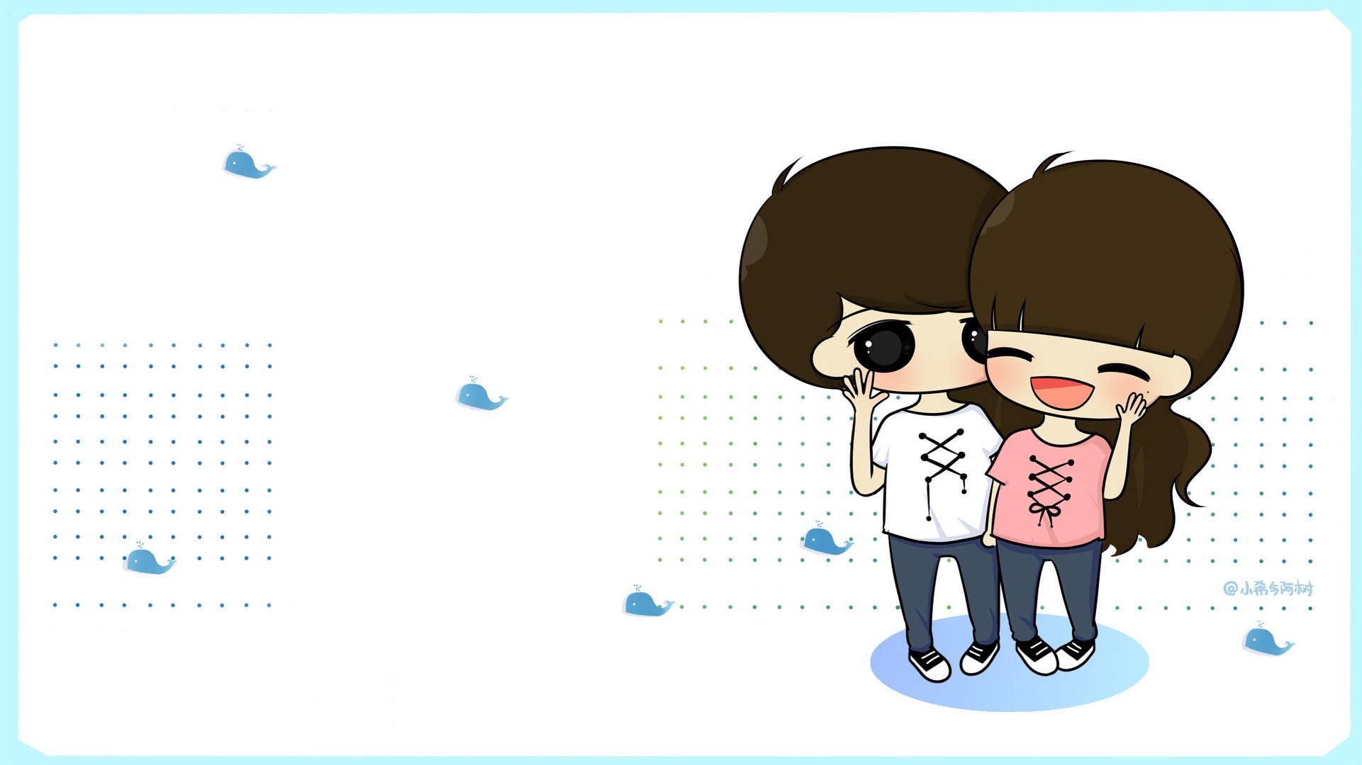 小希和阿树,卡通,手绘,可爱,爱情