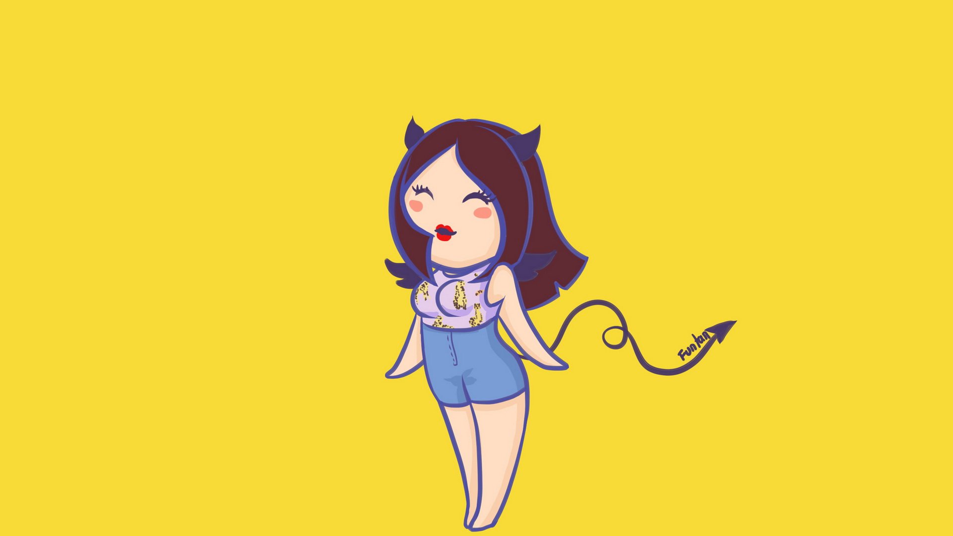 炫酷,另类,个性,简约,手绘,女孩,funfan