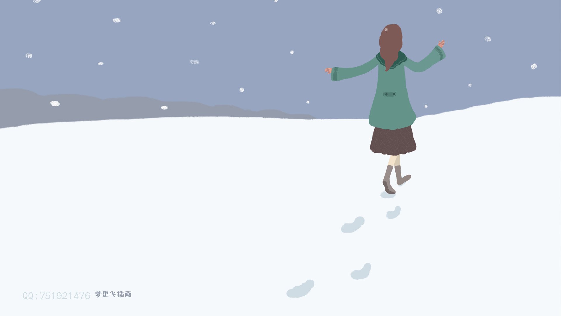 梦里飞插画,女孩,梦幻