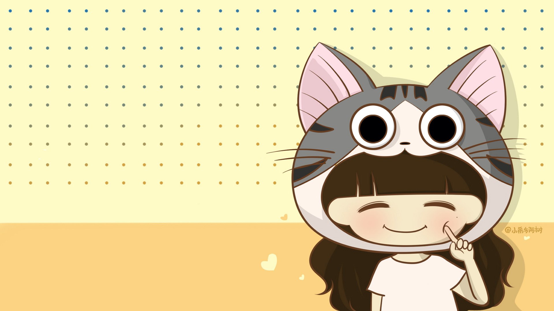 小希和阿树,卡通,手绘,可爱,爱情