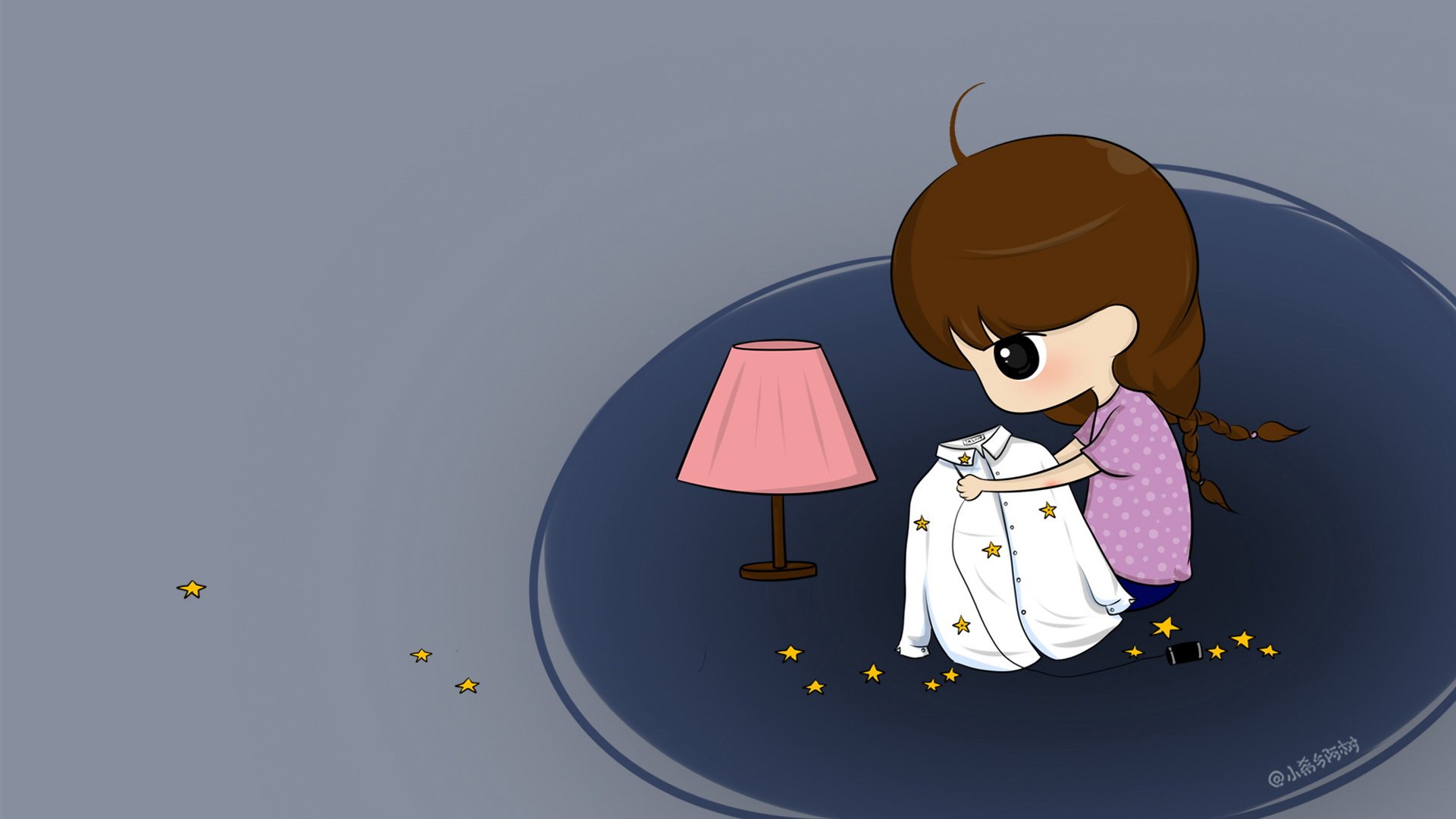 小希和阿树,卡通,手绘,可爱,爱情