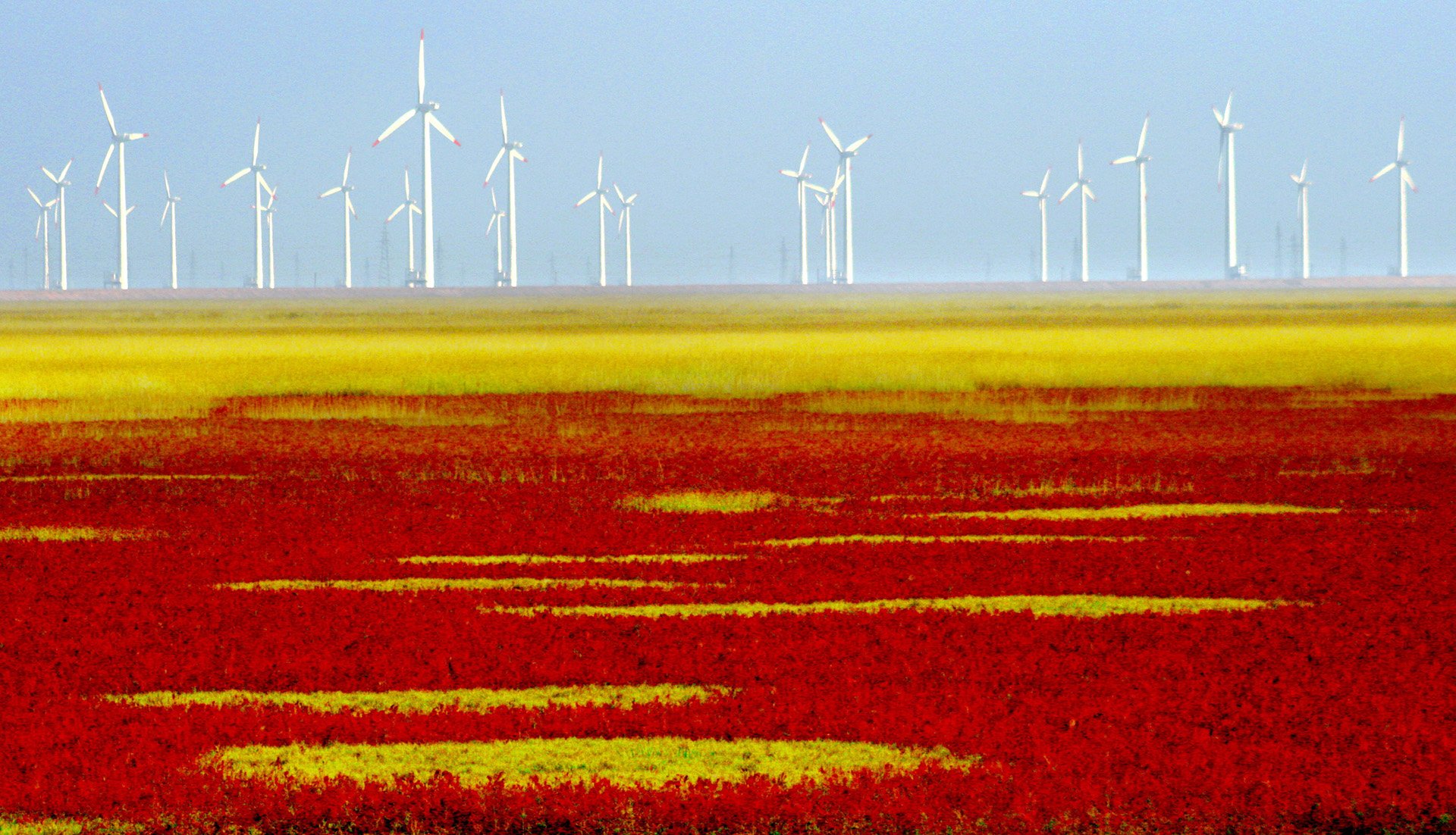 风景,自然风光,意境,炎炎夏日,风车,田园