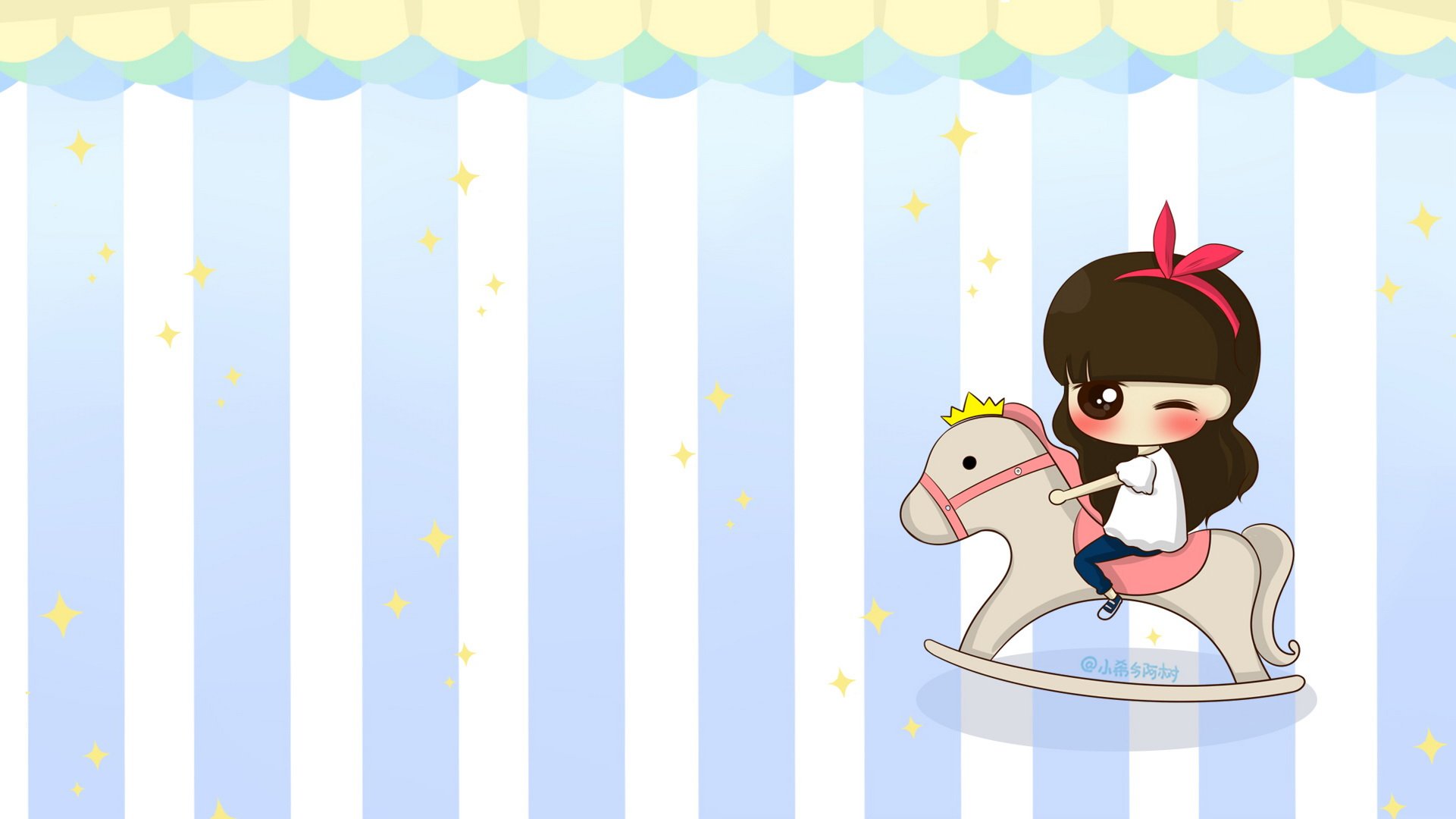 小希和阿树,卡通,手绘,可爱,爱情