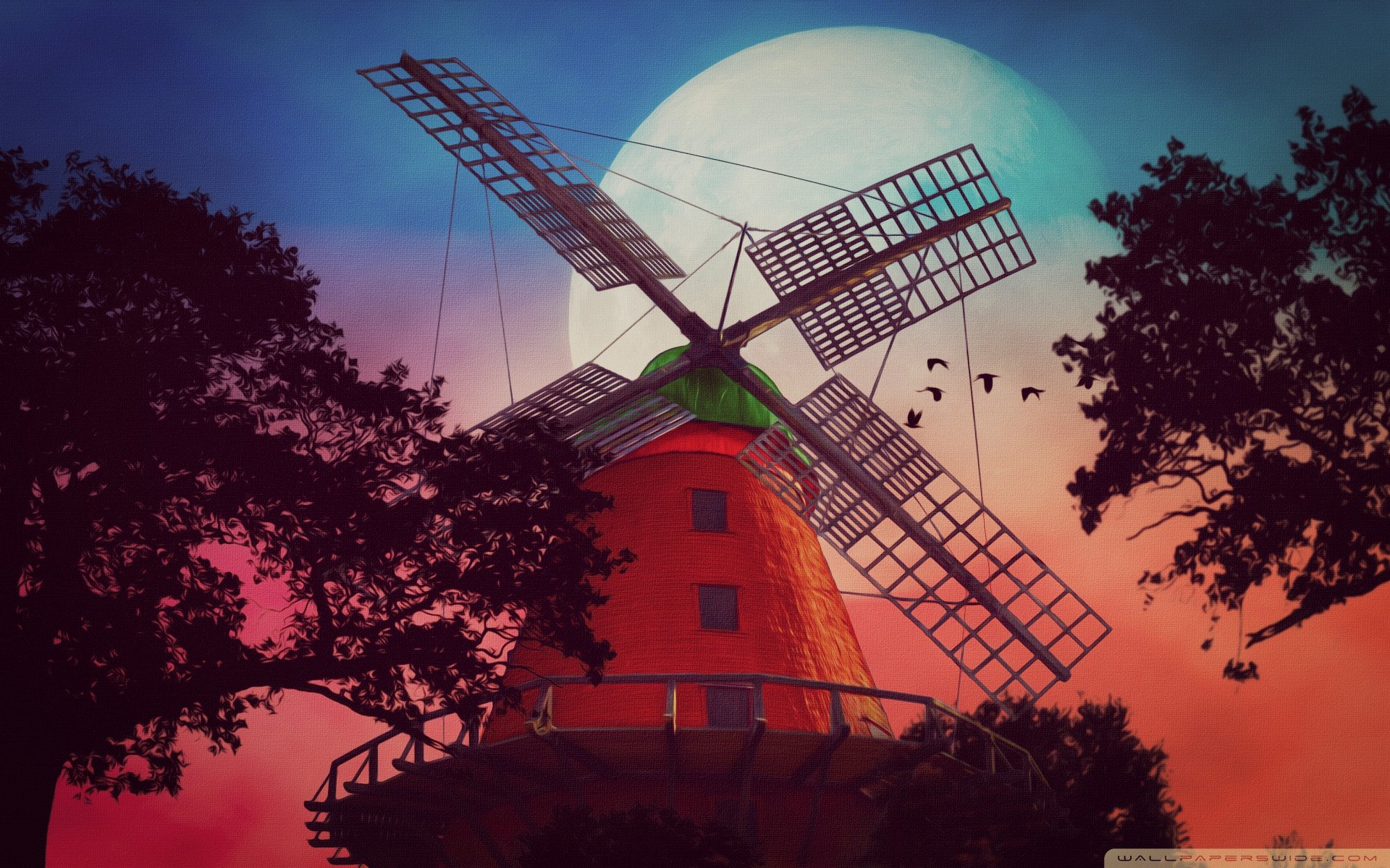 风景,自然风光,风车,唯美,意境,田园