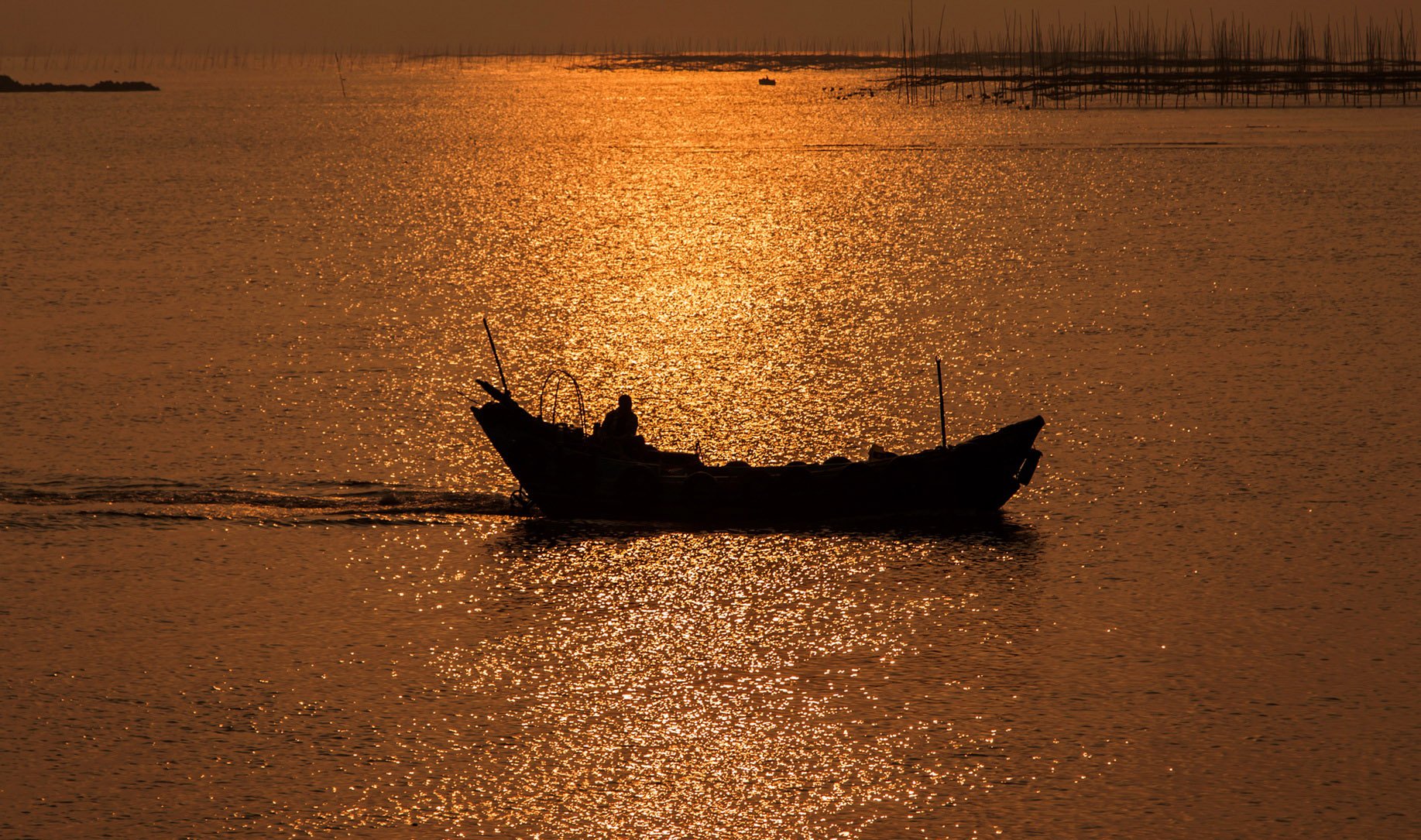 风景,自然风光,大自然,一曲渔歌,船,意境