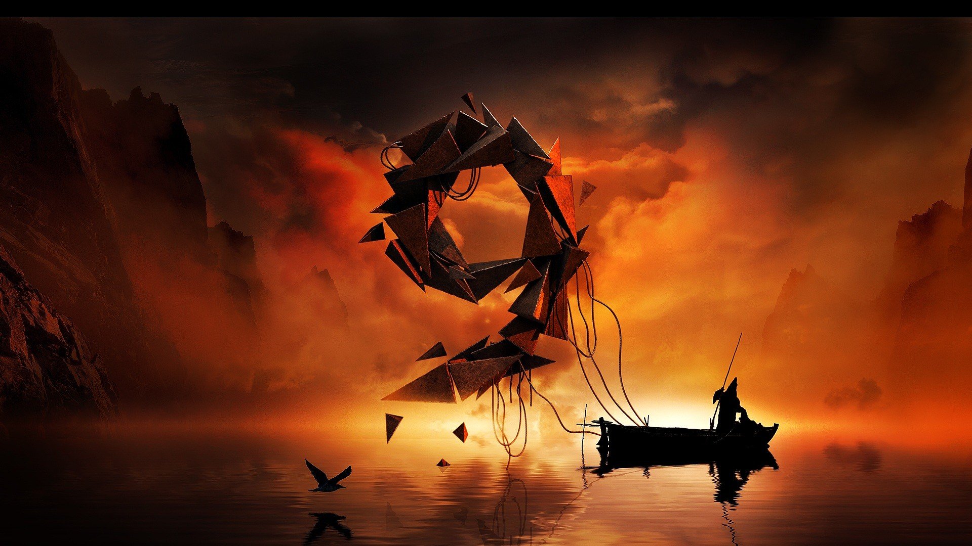 风景,自然风光,大自然,一曲渔歌,船,意境