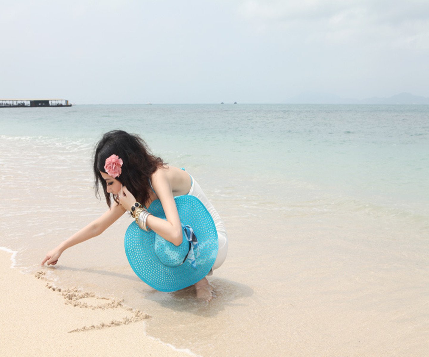 美女,海边,沙滩,清新,夏天,旅行