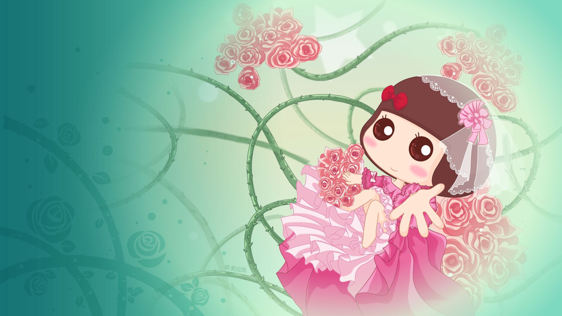 麦拉风,萌,卡通,动漫,女生,婚纱,浪漫,清新