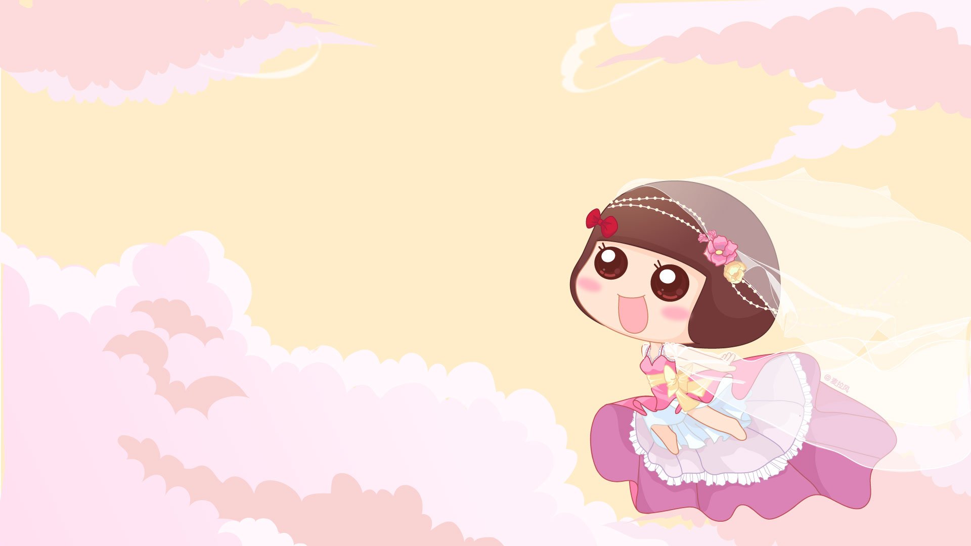 麦拉风,萌,卡通,动漫,女生,婚纱,浪漫,清新