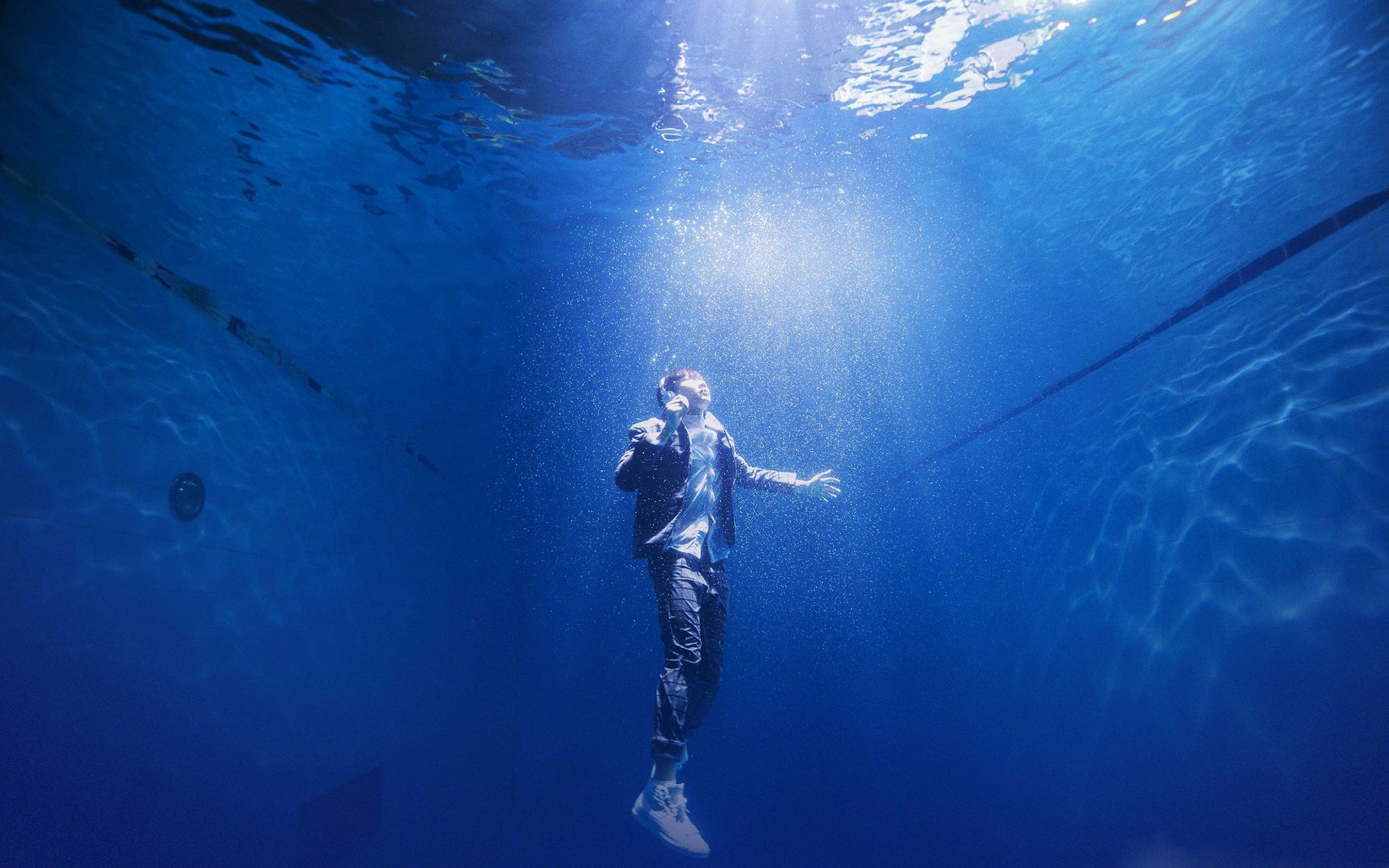 林俊杰,水中蓝景,摄影,宽屏