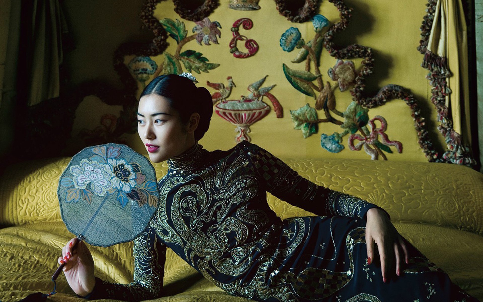 刘雯,复古,中国风,宽屏