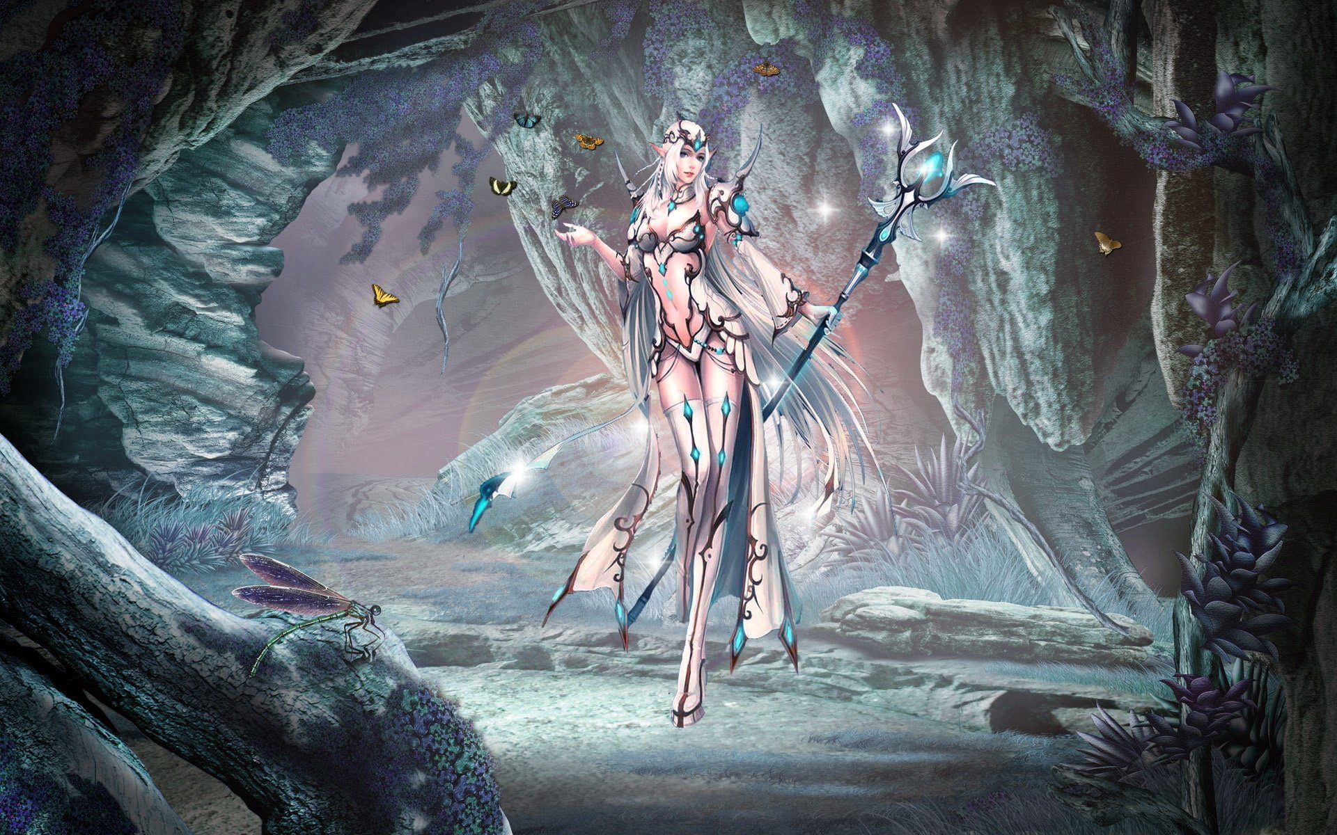 动漫,女法师,法杖