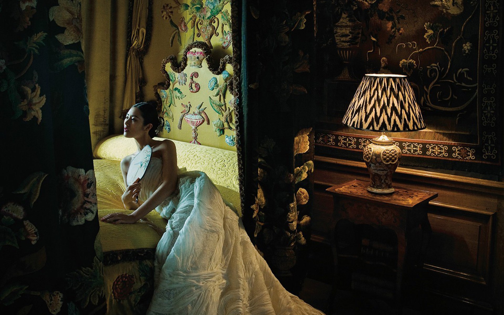 刘雯,复古,中国风,宽屏