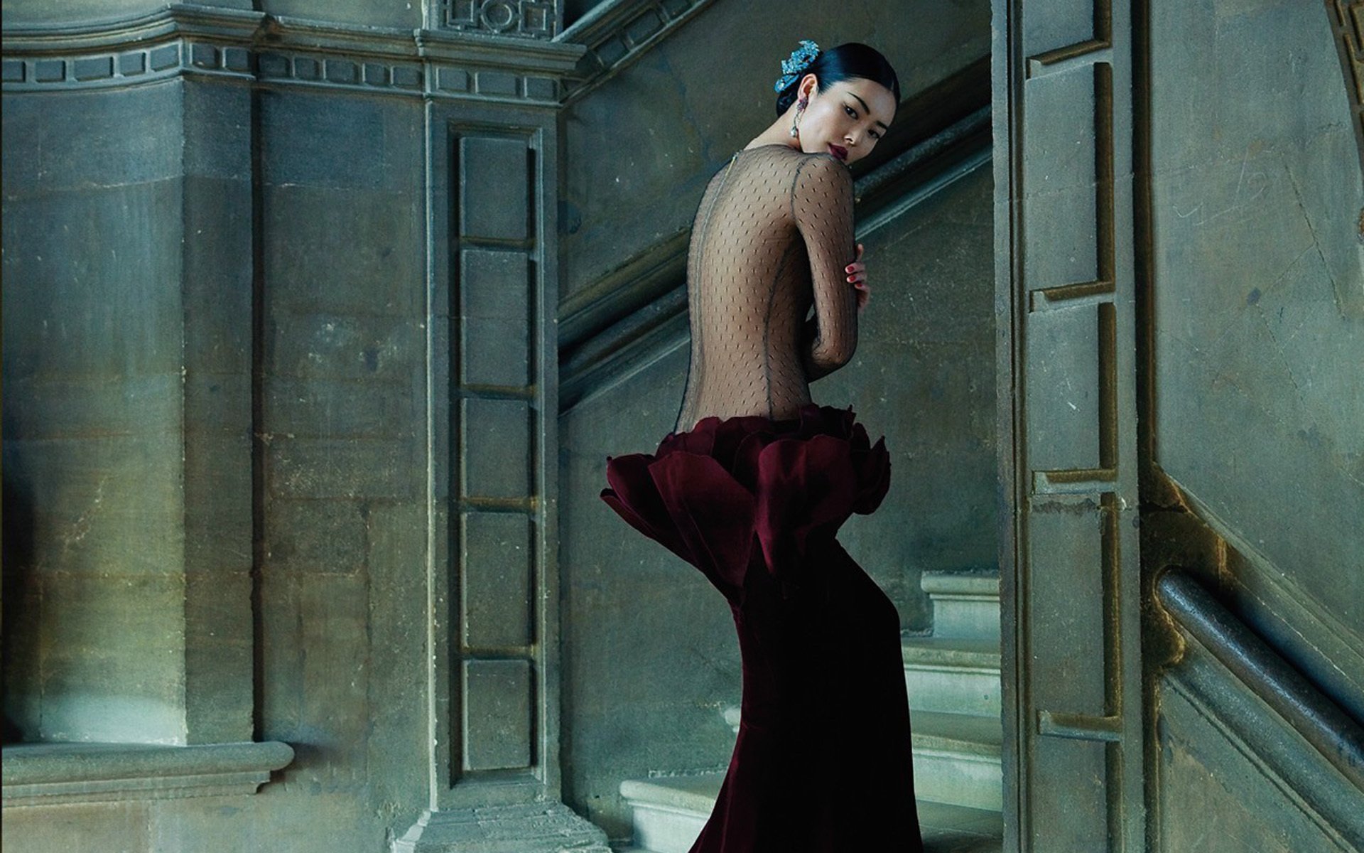 刘雯,复古,中国风,宽屏