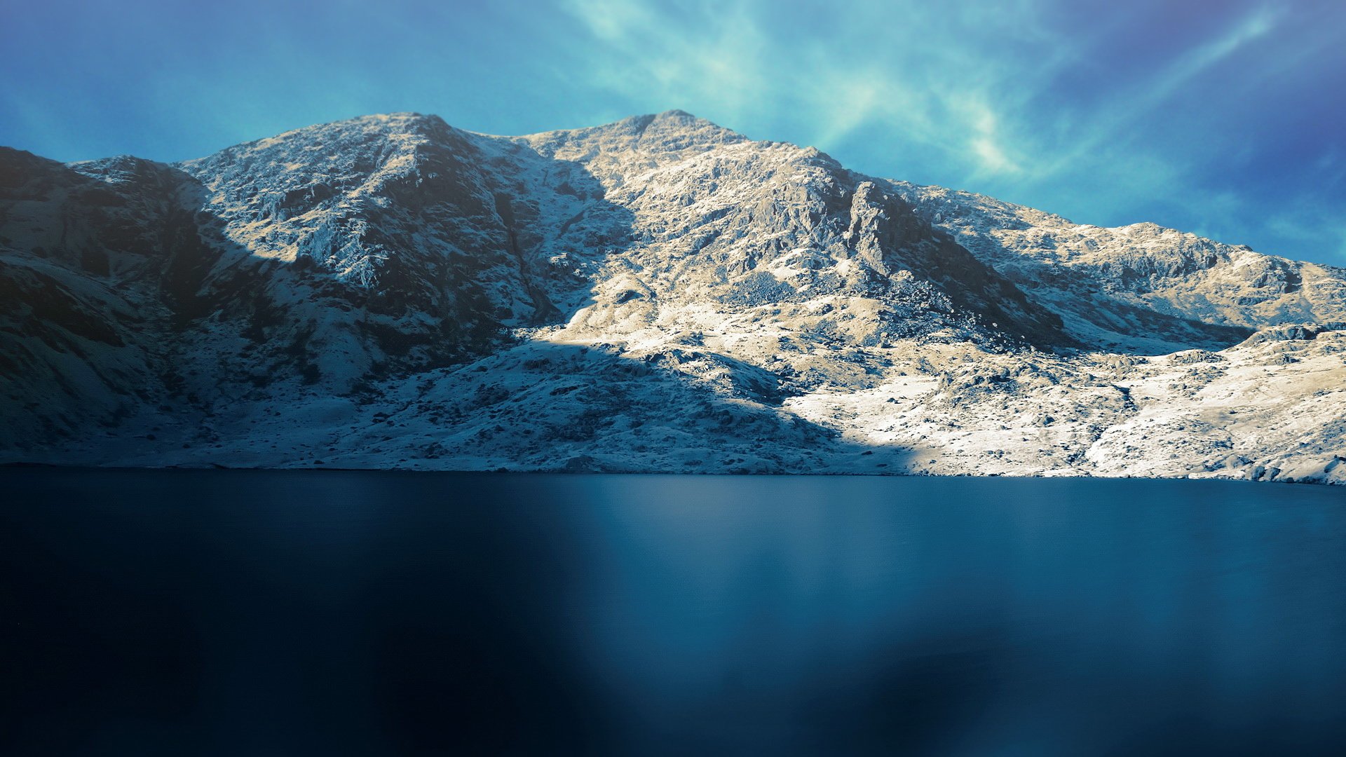 风景,山水,雪山,蓝天碧水