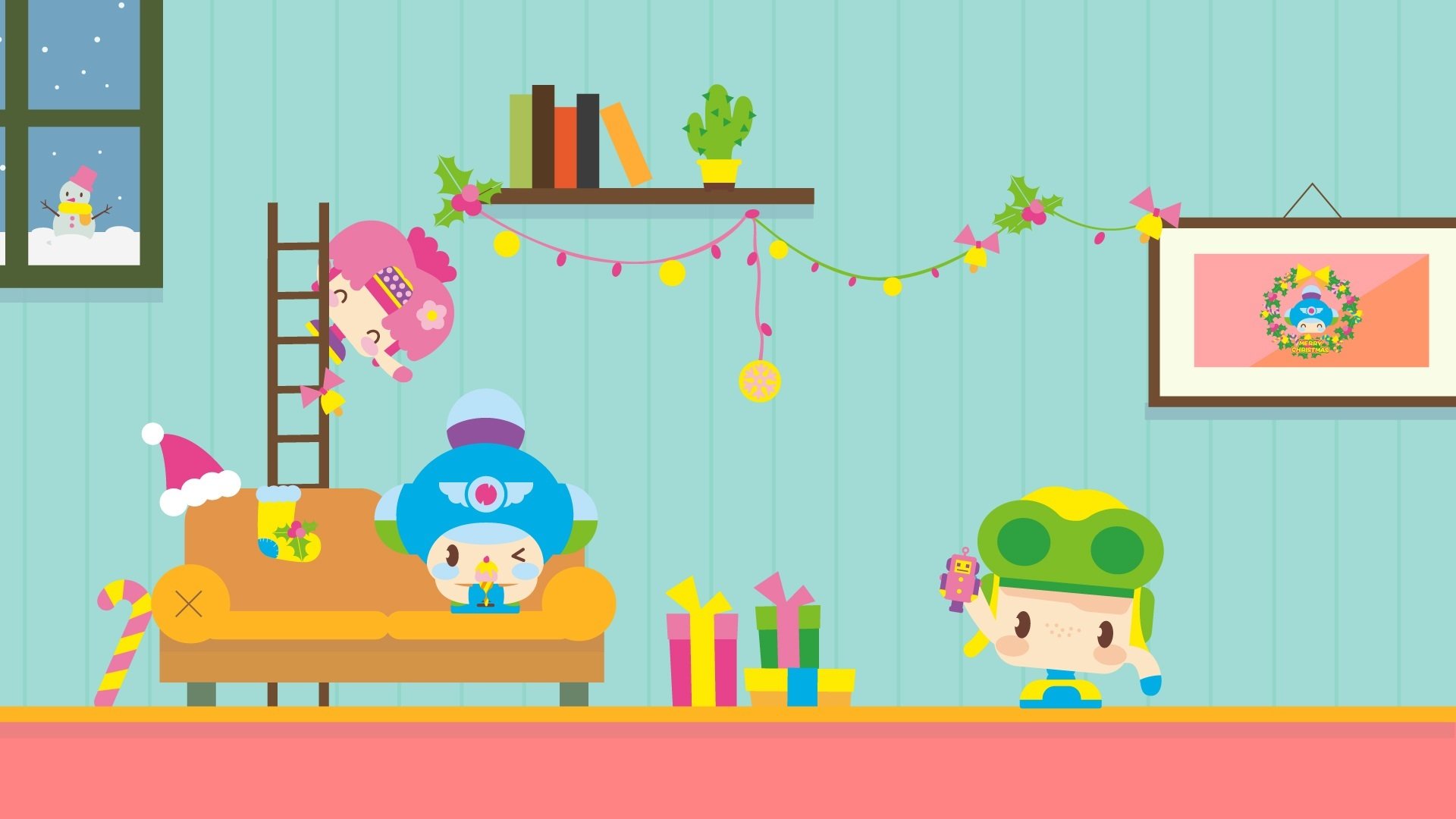 昆塔,圣诞,欢乐,雪人,礼物