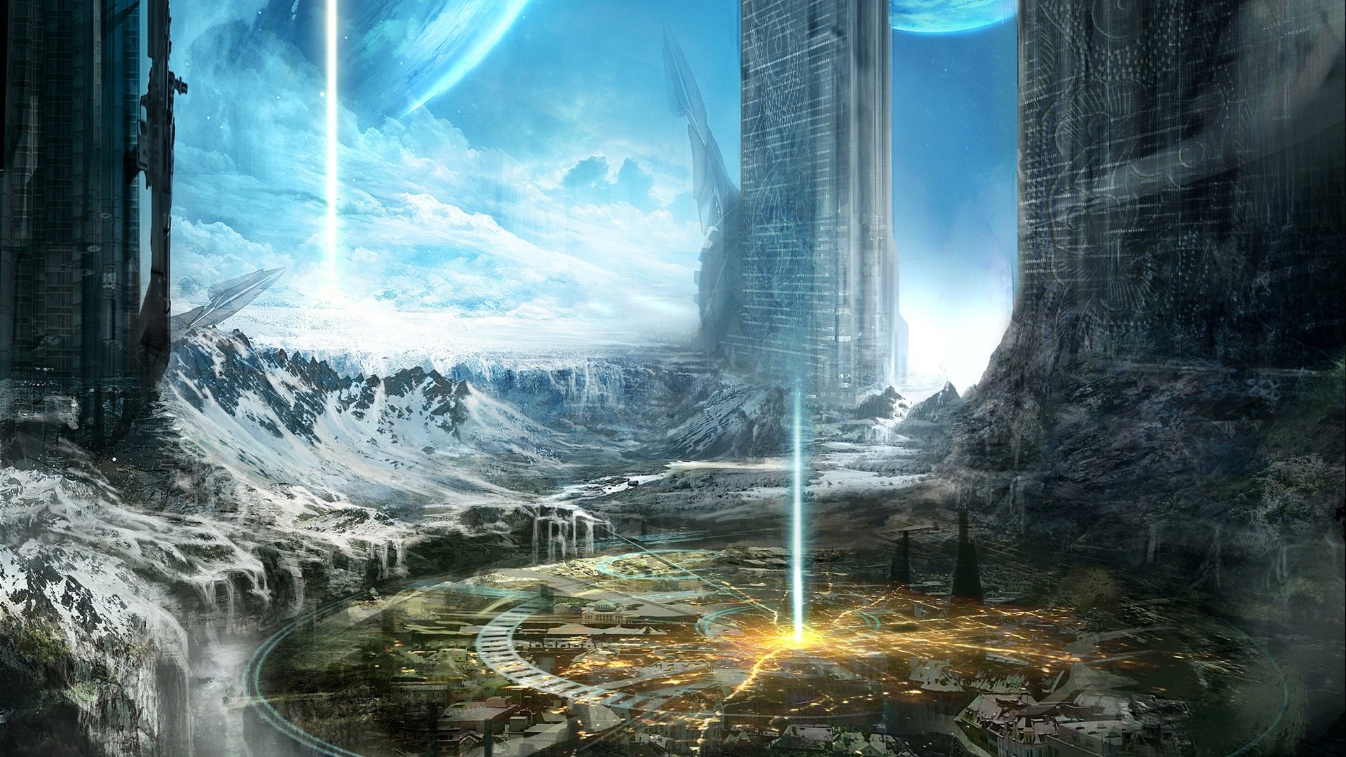 科幻,城市,冰山,爆炸,毁灭