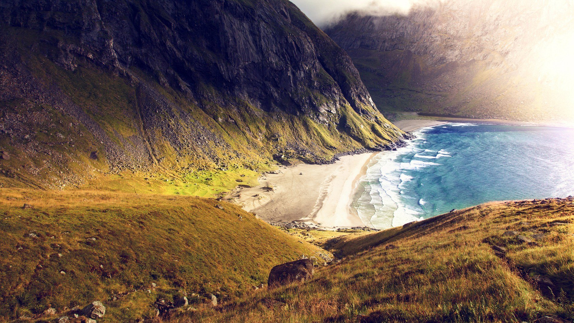 海边,悬崖,青山,山水