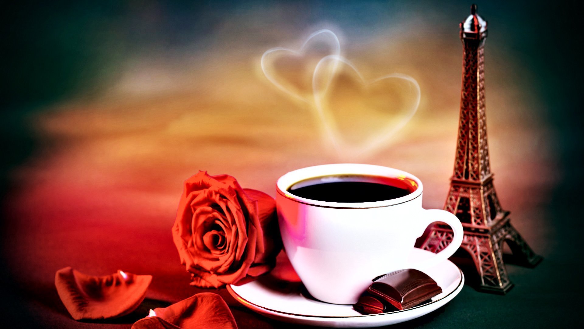 爱情,爱心,玫瑰花,咖啡