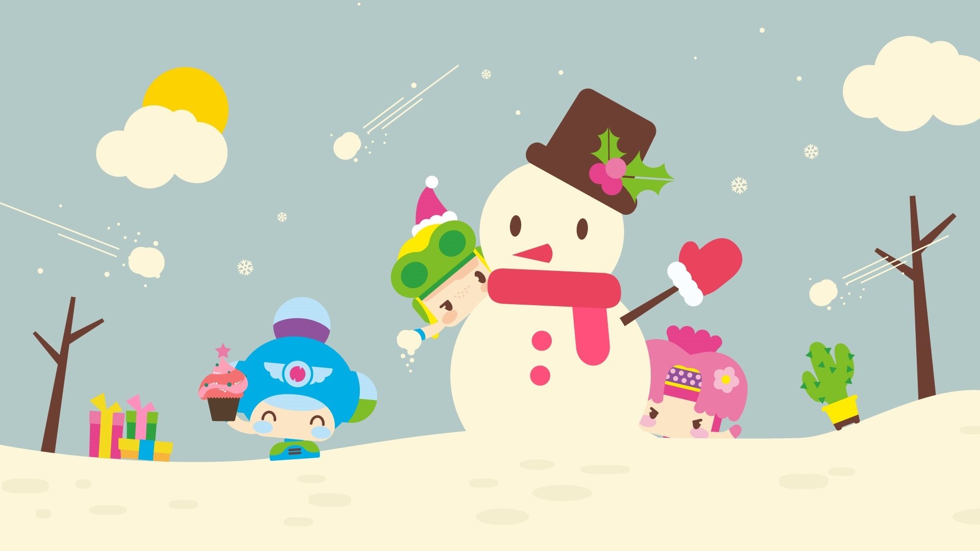 昆塔,圣诞,欢乐,雪人,礼物