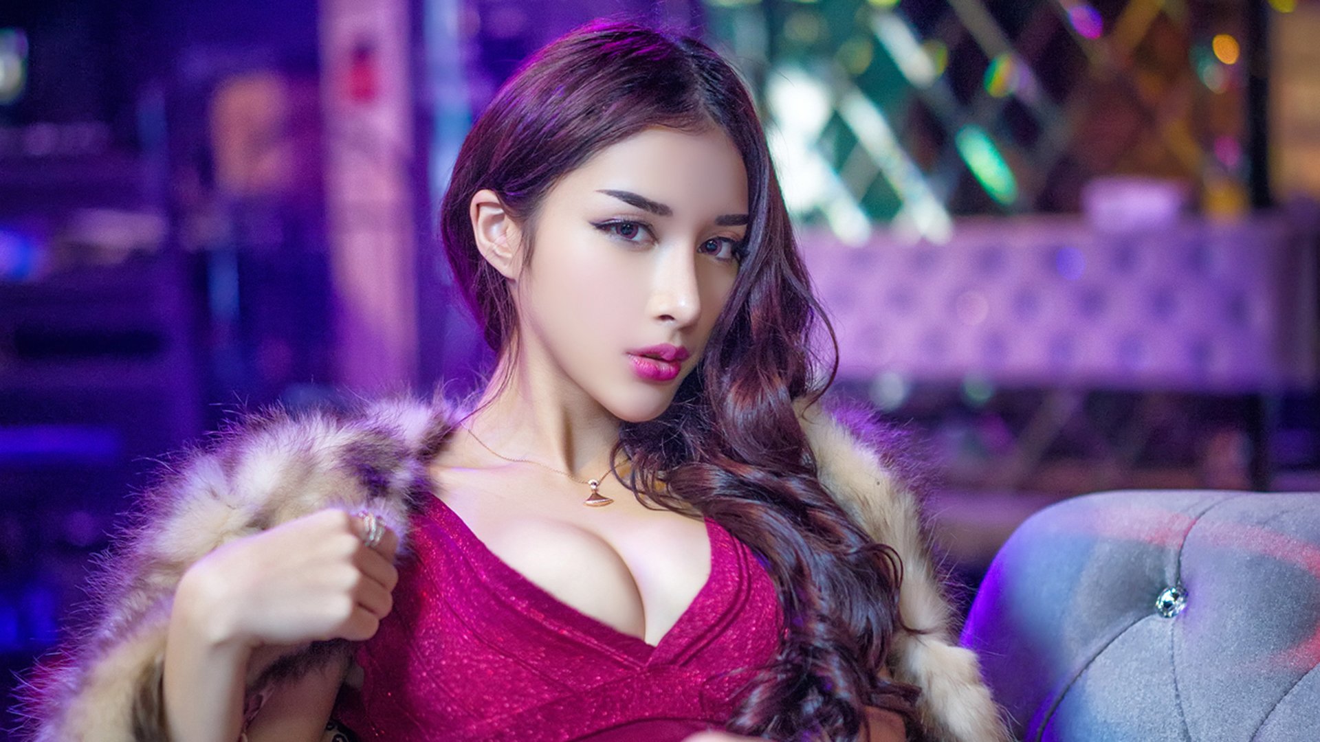 美女,模特,烈焰红唇,性感,诱惑