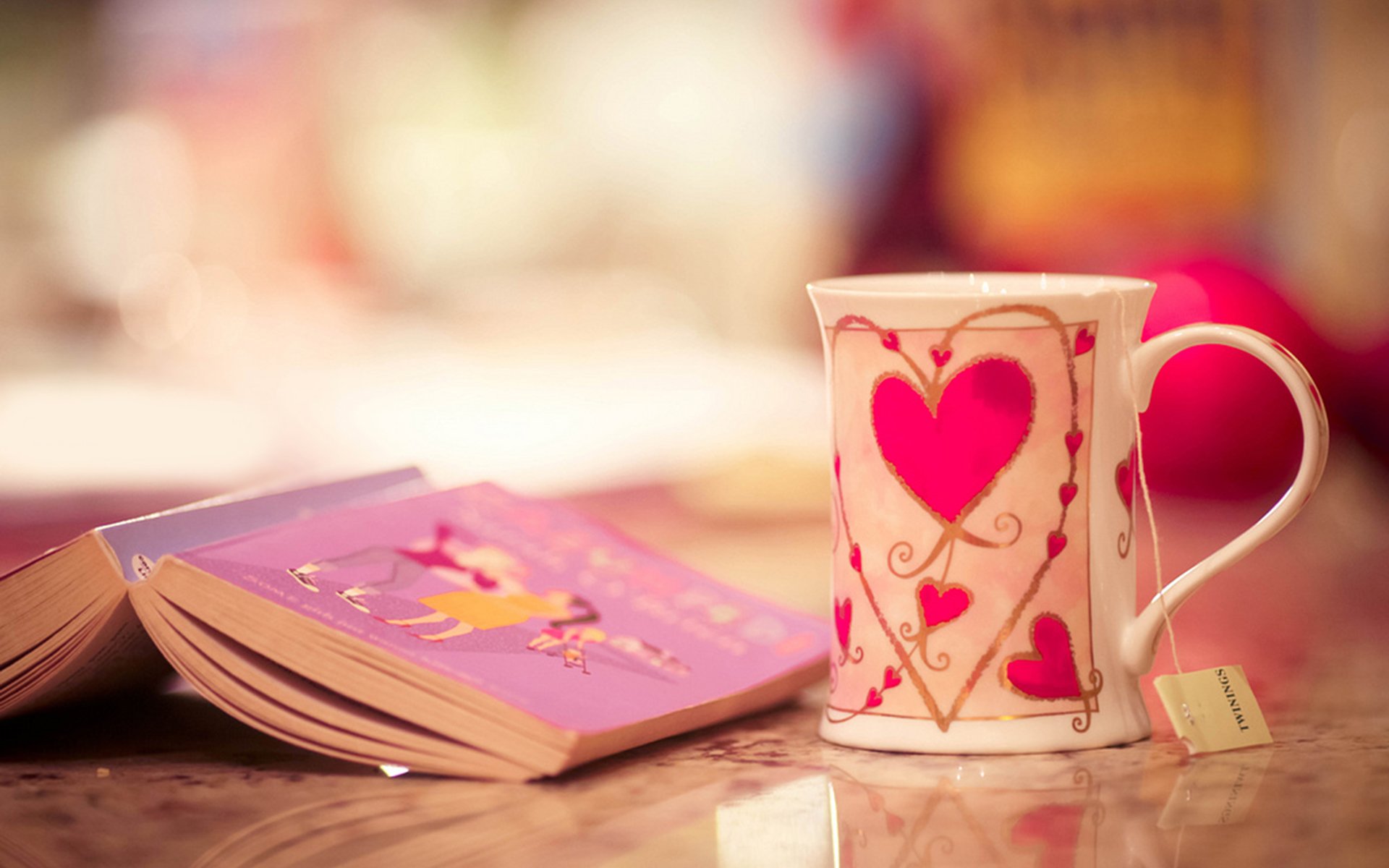 小清新,爱心杯,书,宽屏