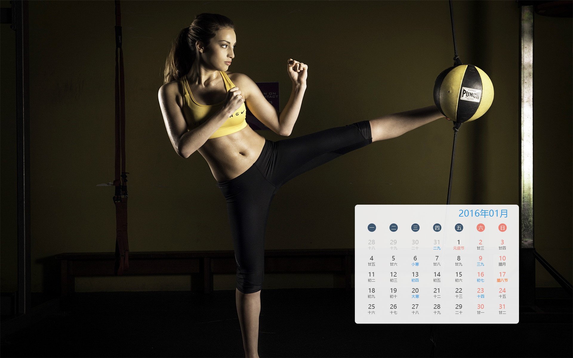 月历,一月,1月,搏击