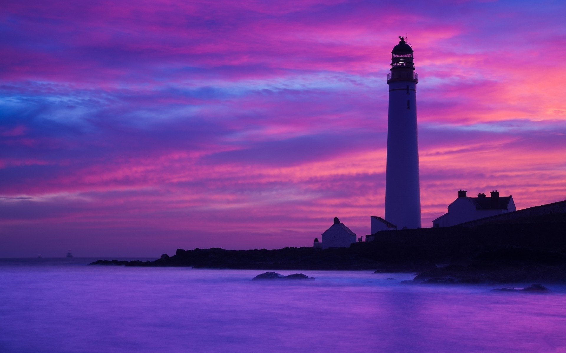 风景,自然风景,唯美灯塔,美丽云霞