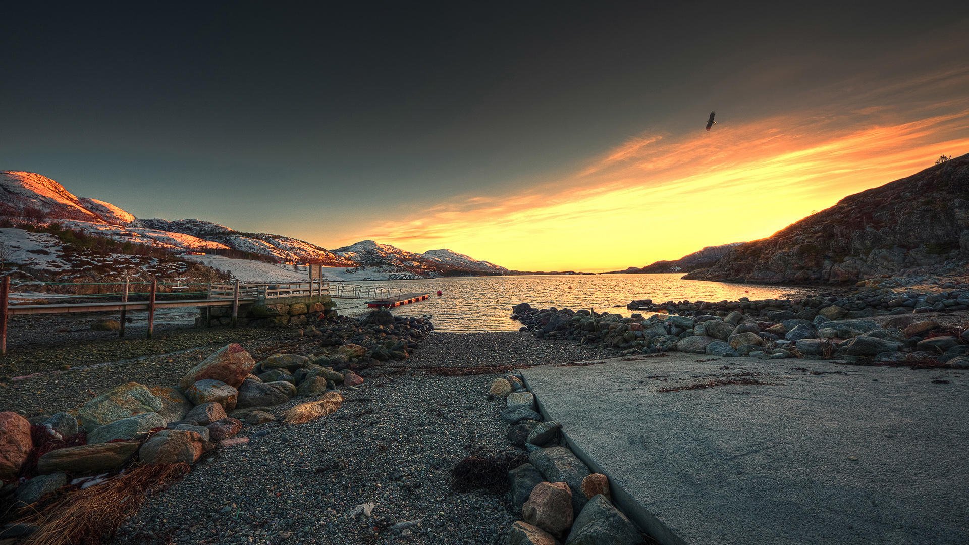 自然风景,海枯石烂,落日余晖,唯美壮观