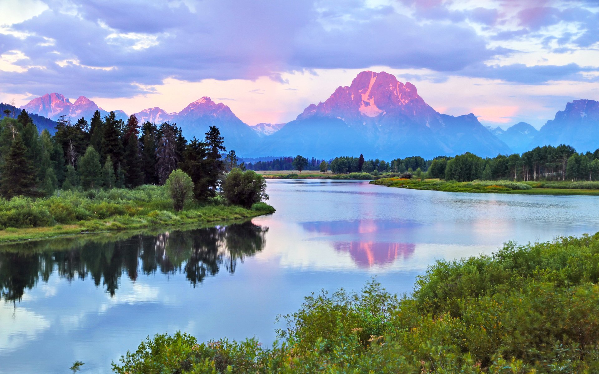 风景,自然风景,山青水绿,晚霞,唯美,宽屏