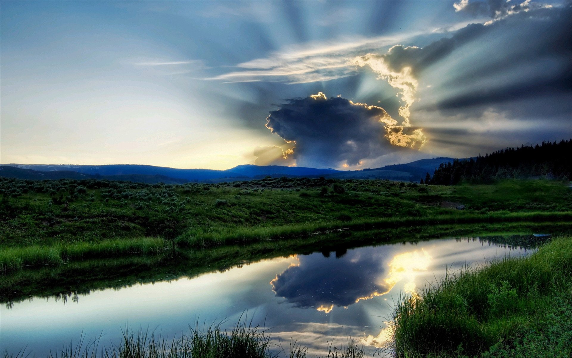 风景,自然风景,万丈光芒,美丽壮观,宽屏