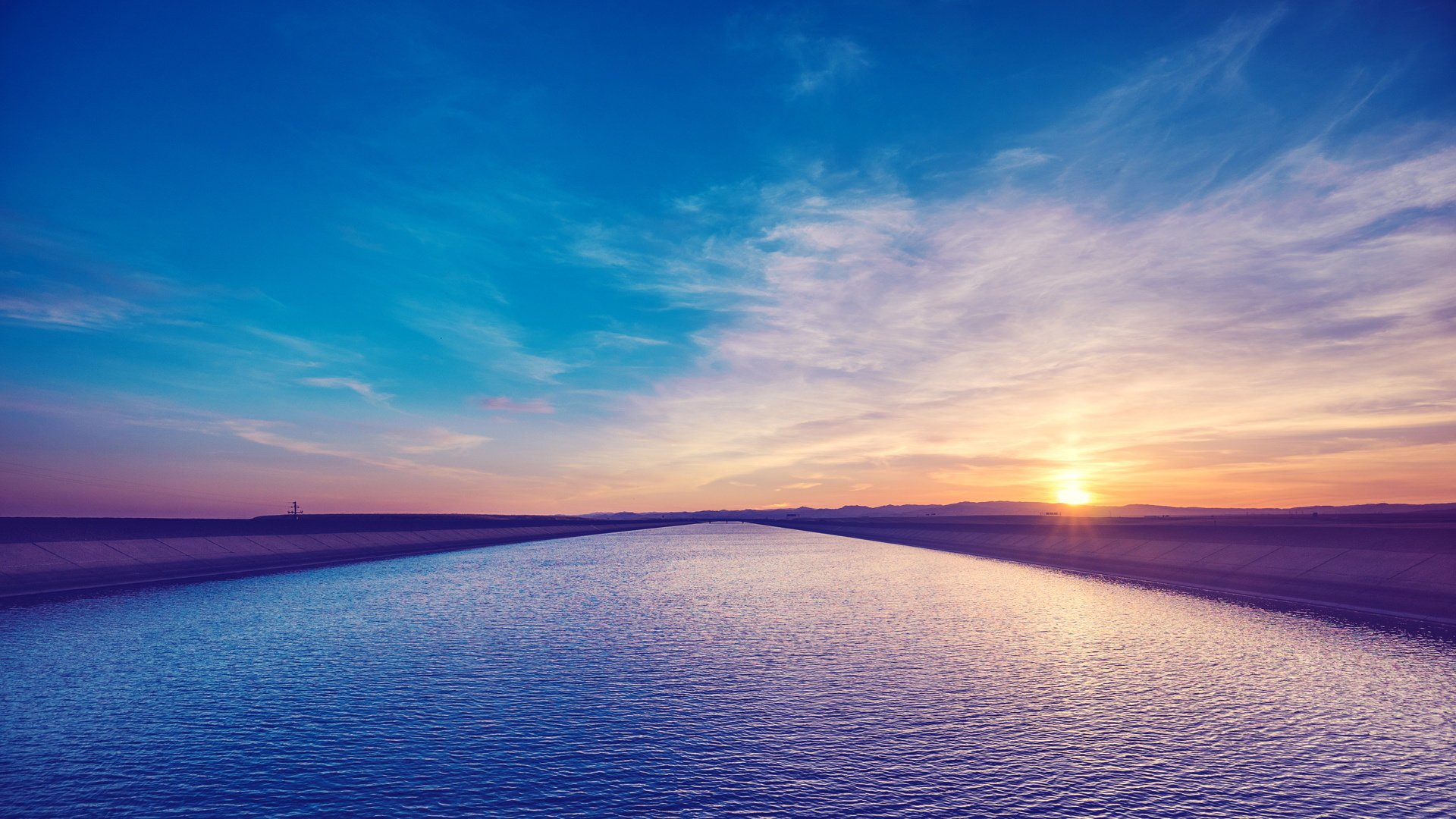 大海,落日,风景