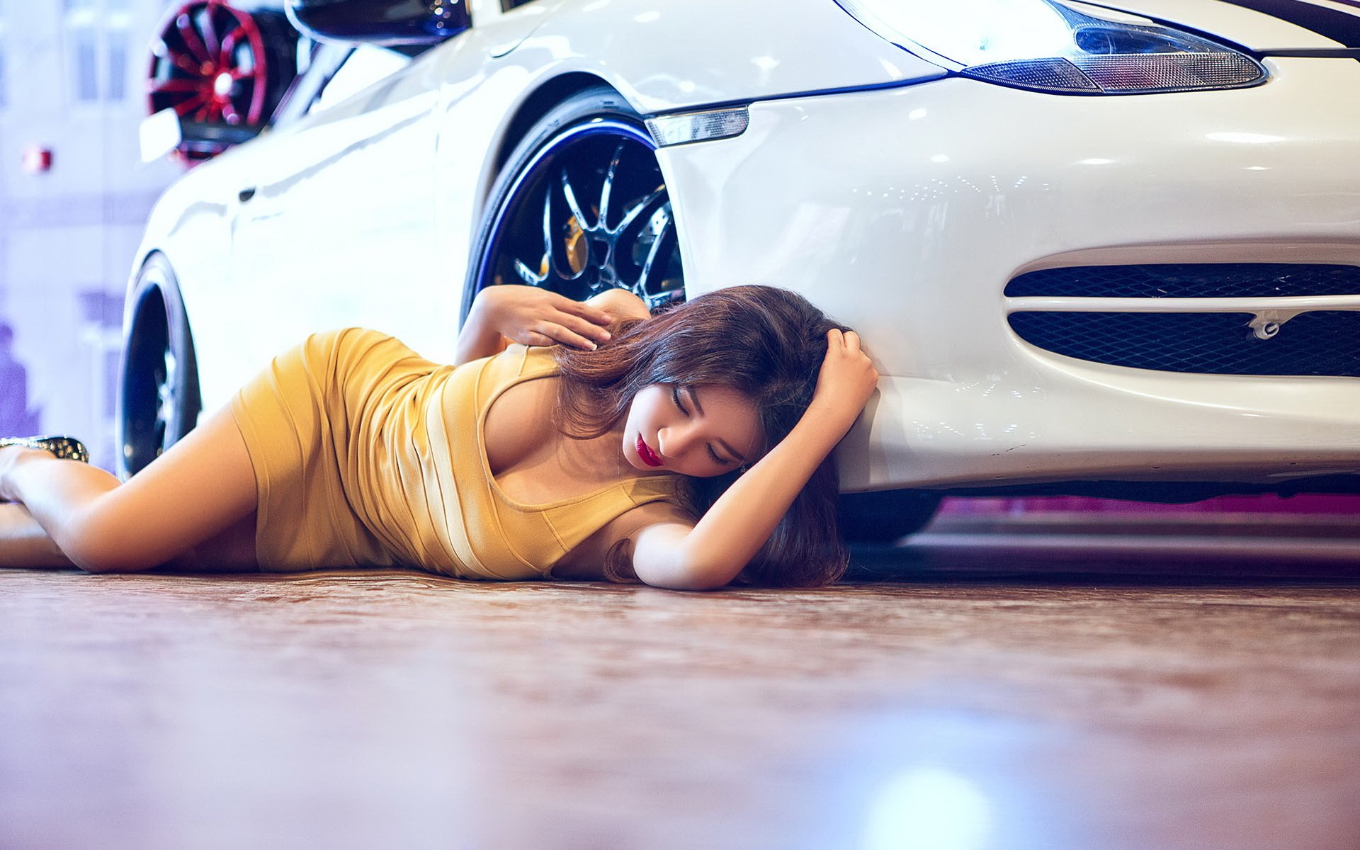 保时捷,改装车,美女,模特,罗梓丹,宽屏