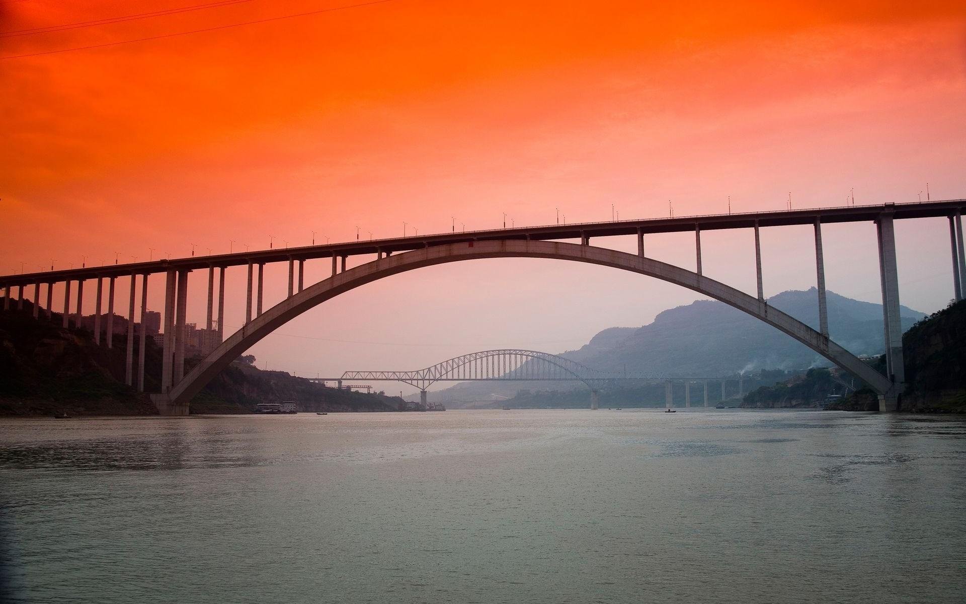 风景,长江大桥,长江三峡,宏伟壮观,宽屏