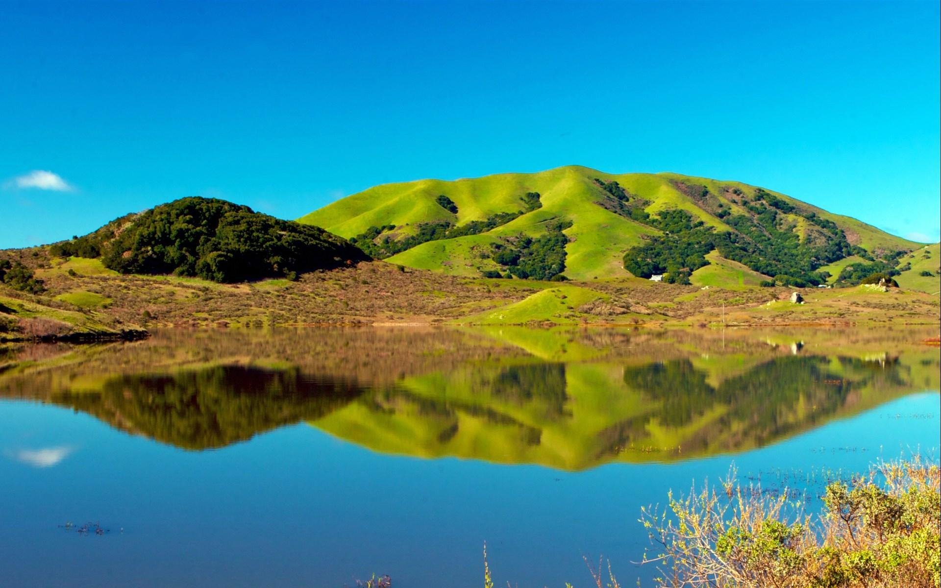 风景,蔚蓝天空,山青水绿,美丽壮观,宽屏